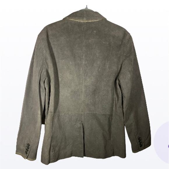 John Varvatos Star USA Suede Leather Blazer Jacket Cowskin Lambskin Gray Medium - Picture 6 of 16